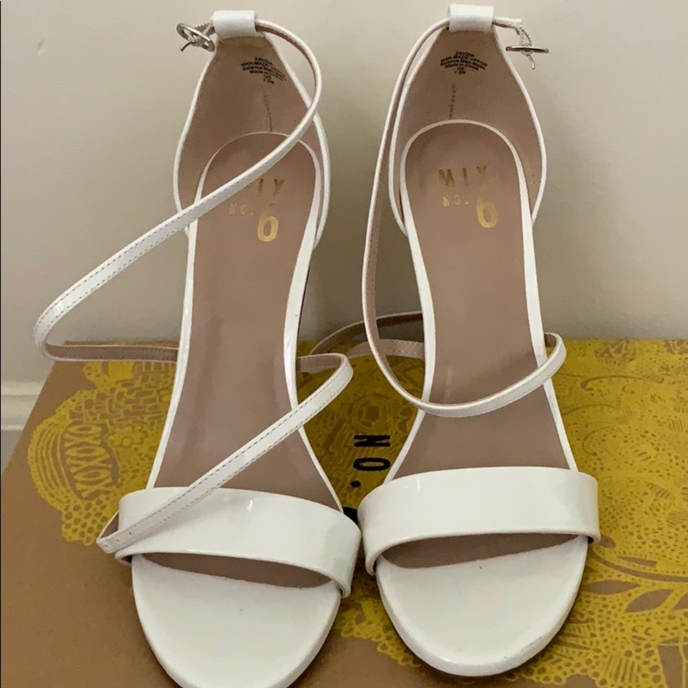 White heeled sandal